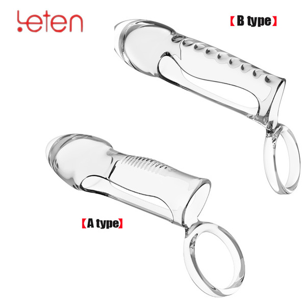 Leten Dildo Scrotal Bound Penis Rings Scrotum Binding Chastity Device Lock Sperm Cock Ring Sex Toy For Men Delay Ejaculation 2pcs/lot