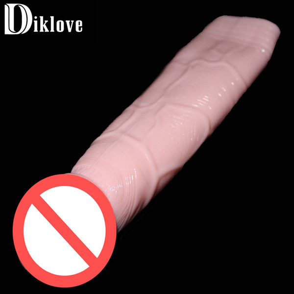 BAILE realistic penis sleeves enlargement solid head extend penis extender sex products for man sex toy