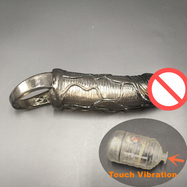 New Sex Toy For Men Touch Sense Vibrator Inside Penis Extender Cock Sleeve With Scrotum Ring For Last Longer Time And More Pleasure To Women