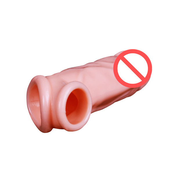 Adult Male Penis Extender Sleeve Penis Enlargement Enhancer Reusable Delay Ejaculation Cock Ring Sex Toys For Men