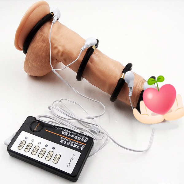 Male Time Delay Extension Electric Shock Penis Therapy Ring Delay Cock Ring Sex Products Penis Extender Fashion Sex Toy Adult