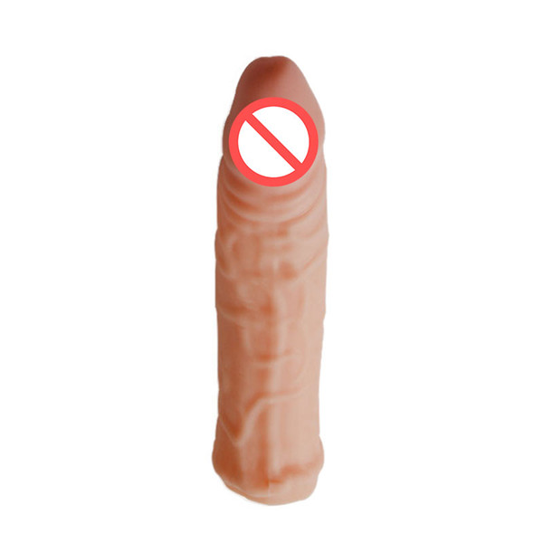 Reusable Silicone Dildo Peins Sleeve for Enlargement Soft Cock Rings Penis Extender Sex Toys for Men