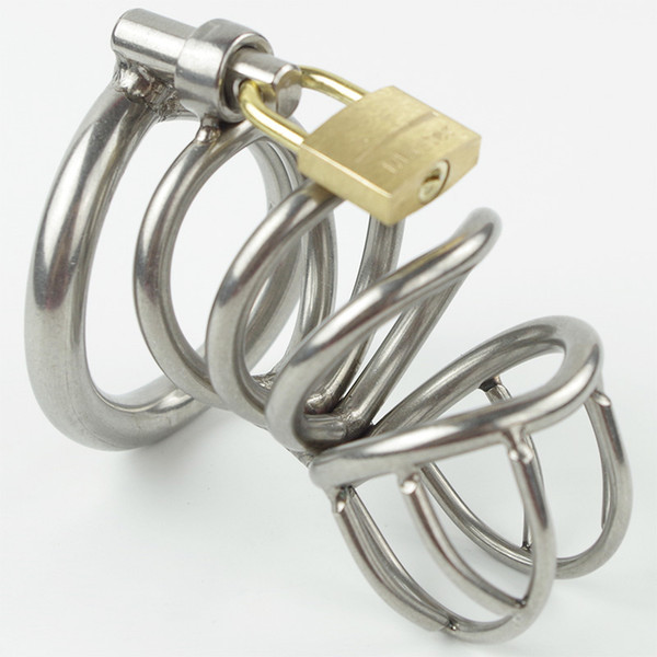 Master Series Steel Locking Chastity Device with Comfortable Arc Ring