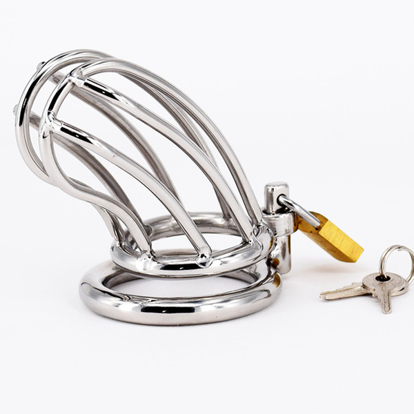 Male Chastity Devices Stainless Steel Cock Cage For Men Metal Chastity Belt Penis Ring Sex Toys Cock Lock Bondage Adult Products S18101309