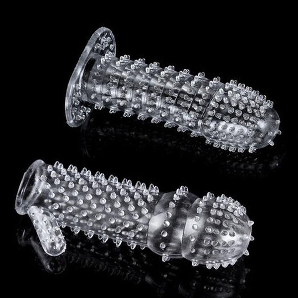 Silicone Spike Dotted Ribbed Clear Penis Extension Sleeve Adult Sex Toy Dropshipping C18122601