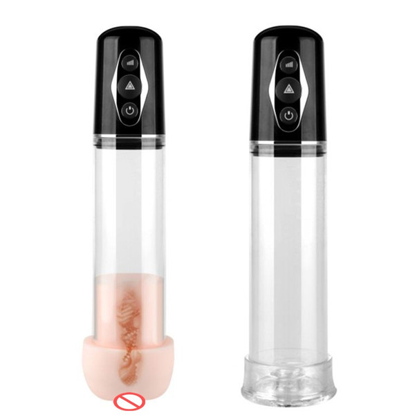 Penis Enlargement Vacuum Pump Aircraft Cup Pocket Pussy Extender Male Penis Enlarger Masturbatior Cup Realistic Vaginas for Men B2-5-9