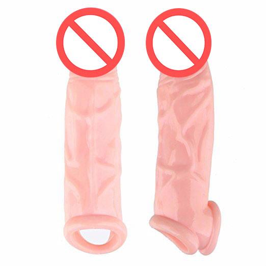 Penis Extender Sheath Scrotum Testicles Ring Prolong Ejaculation Length Girth Enhancer Longer Cock Enlargement Sleeve Reusable