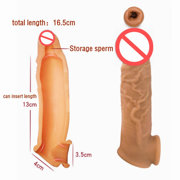 Silicone Enlargement Penis Sleeve Extender Cock Enlargement Enhancer Male Reusable Delay Gonobolia Dick Ring Sex Toys