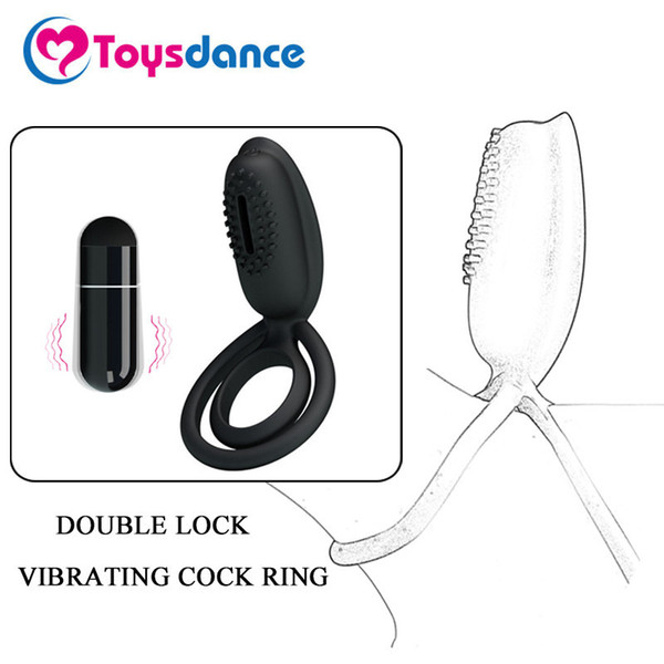 Toysdance Sex Products For Couple Clitoral Stimulation Cock Ring Vibrator Silicone Sex Toy Penis Sleeve Adult Pleasure Vibes Y18100702