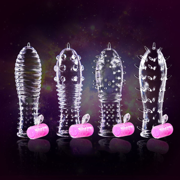 Men Full Cover Vibration Penis Sleeve Sex Toys Delay Cock Ring Sex Product For Men Crystal Penis Sleeve