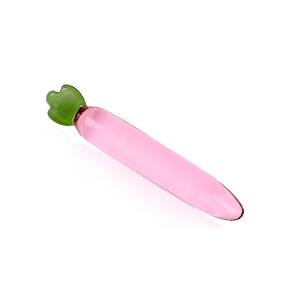 Carrot Glass Dildo Glass Sex Toy Pink Ternip Massager Pyrex Radish Stimulator Masturbator For Male Female Crystal G-Spot Teaser B0104020