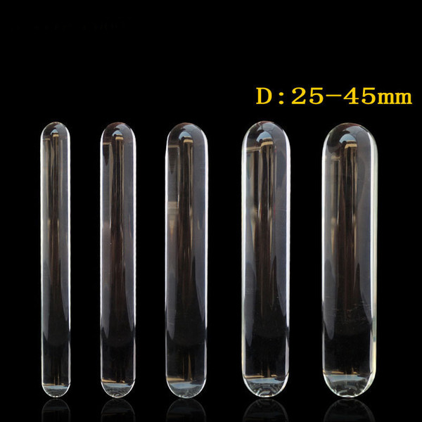 230mm long transparent glass dildo huge big penis double dildo anal plug adult sex toys for woman lesbian large dildos butt plug Y18110504