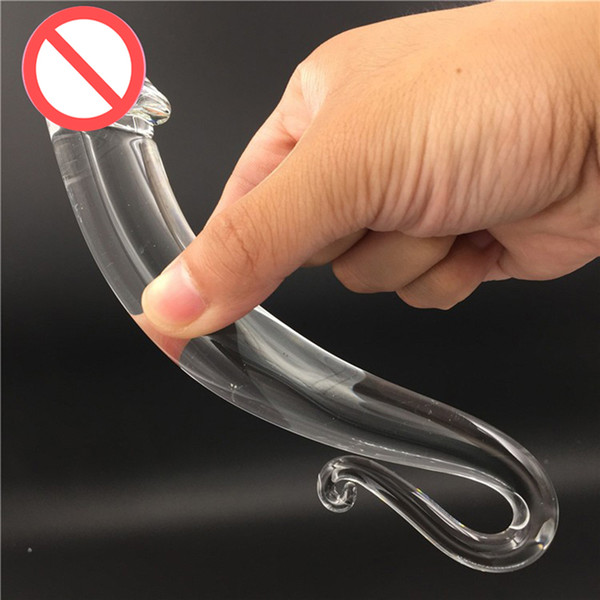 Snake Pyrex Glass Dildo Crystal Fake Penis Anal Butt Plug Prostate Massager G Spot Sex Toys for Women Men Female Masturbator