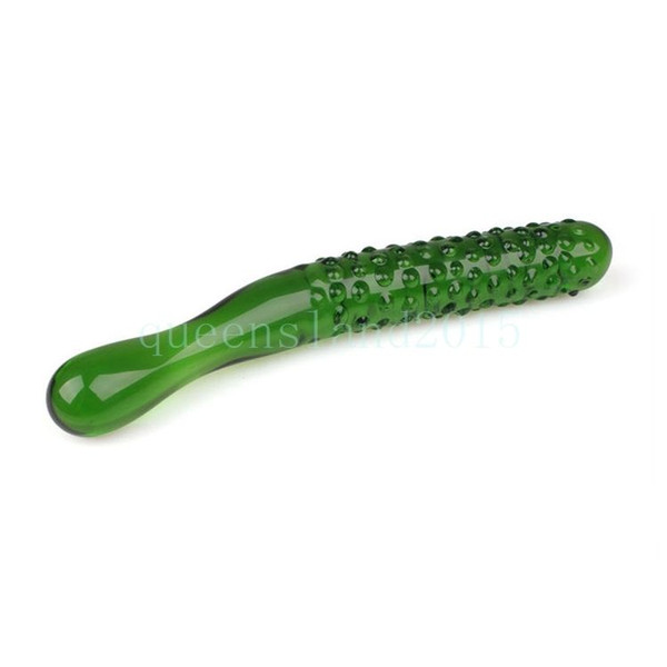 Women Glass Full Body Personal Stimulate Massager Crystal Cucumber Massage Wand #R56