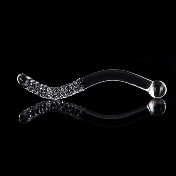Glass Dildo Double Ended Headed Crystal Fake Penis Anal Butt Plug G Spot Stimulators Sex Toys For Women Men