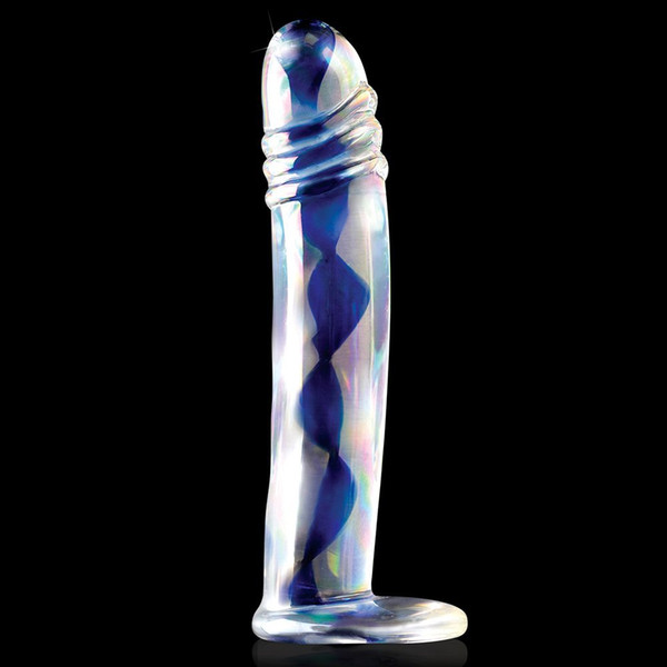 Textured Glass Dong Dildo 6.25