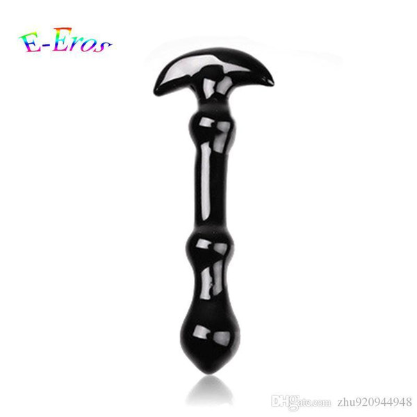 Black Glass Mini Anal Butt Plug For Beginner, Ripple Small Beaded Crystal Plug, Cheap Anal Toys Unisex Adult Sex Toy