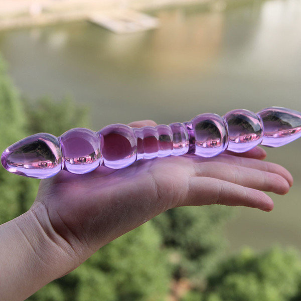 Dingye Purple Glass Dildo Double Headed Large Penis Sex Toys Sex Product for Women Y18102305
