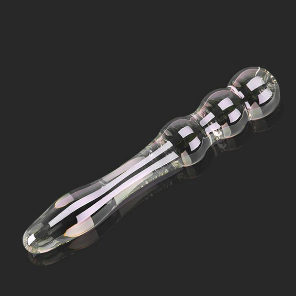 Clear Glass Butt Anal Plug Crystal Dildo Fake Penis Sex Toy for Gay Women, Masturbation Adult Products