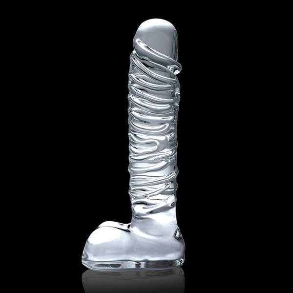 Heavy Duty Large Realistic Glass Dildo Glass Pleasure Wand Massager Dildo Sex Toys For Women Clear