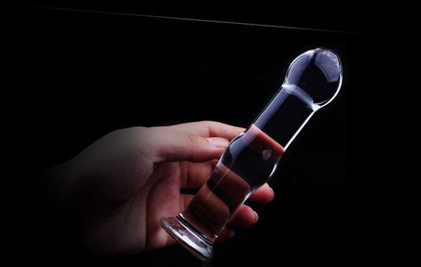 Big head crystal glass penis anal plug stick butt stimulator sex products for women free shipping