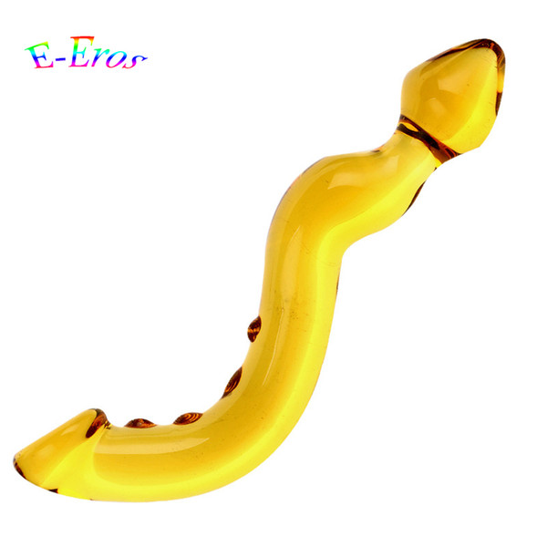 Golden Glass Dildo Artificial Penis Toys Crystal Anal Bead Butt Plug Masturbation Adult Female Gay Sex Toy