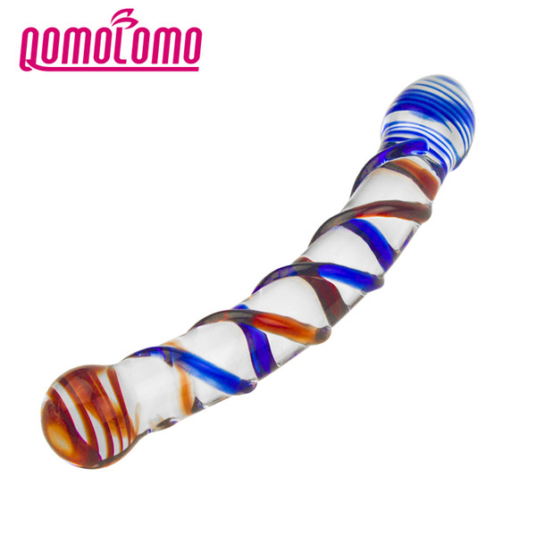 Qomolomo Glass Dildos Crystal Glass Penis With Double Heads 210mm Huge Large Glass Dildos Sex Toys For Women Lesbian Anal Dildos