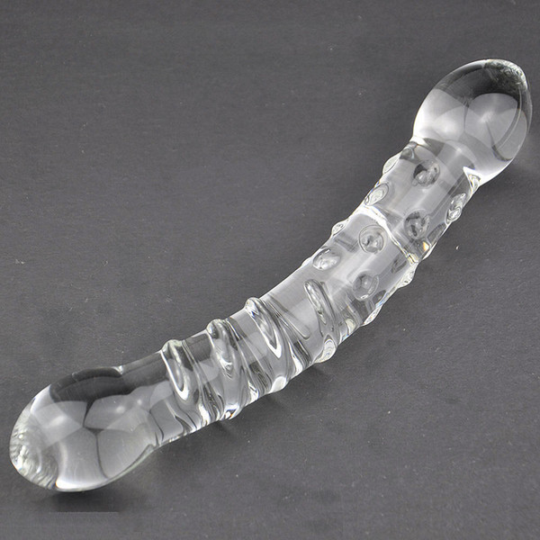 Glass Dildo G-Spot Vagina Massager Stick Anal Butt Plug Adult Women Sex Toys #R478