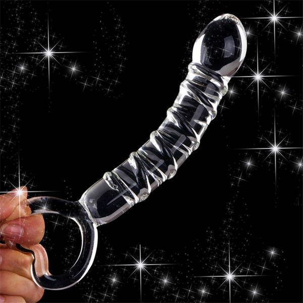 Clear Crystal Glass Dildo Heart Shape Handheld Spiral Female Masturbator Vaginal Massager Anal Toys Sex Toys For Couples