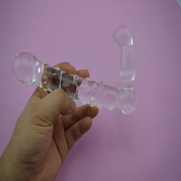 Erotic Anus Stimulator Sex Toys , 20*3 CM Big Glass Penis Dildos Anal Pleasure Beads Butt Plug In Adult Games For Women And Men