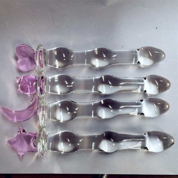 1PCS Crylinder Pyrex Glass Dildo Penis Crystal Anal Plug Sex Toys Anal Masturbation Female Masturbator Sex Product for Men Women Y18110504