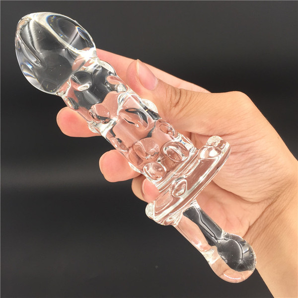 Rotation Pyrex glass crystal dildo Sex toy Adult products for women penis Anal butt plug men female male masturbation Y18102305