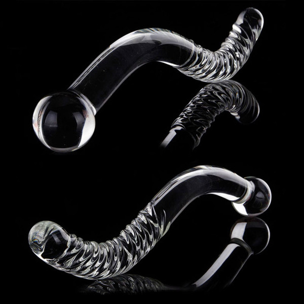 New Big Long Double Bead Crystal Glass Dildo Fake Penis Anal Butt Plug Vagina Clit Stimulator Female Gay Masturbation Sex Toys