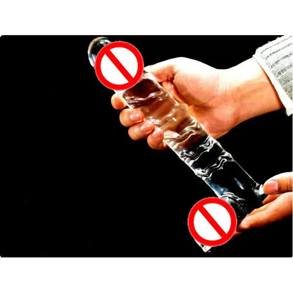 New Design 11'' Glass Dildo Massage Stick Large Pyrex Penis Massager Ultra Realistic Dongs Female Sex Toys Masturbator Free Shipping