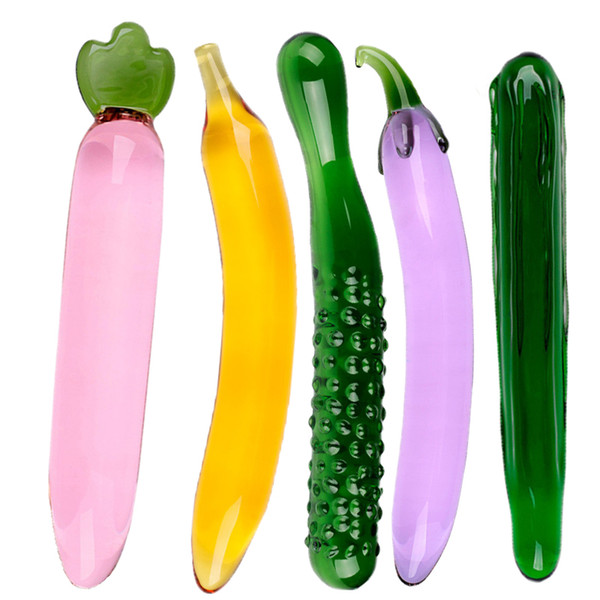 Fruit Vegetable Series Massager,Sex Toys For Woman, Crystal Glass Dildo Anal Sex Toys For Female And Man