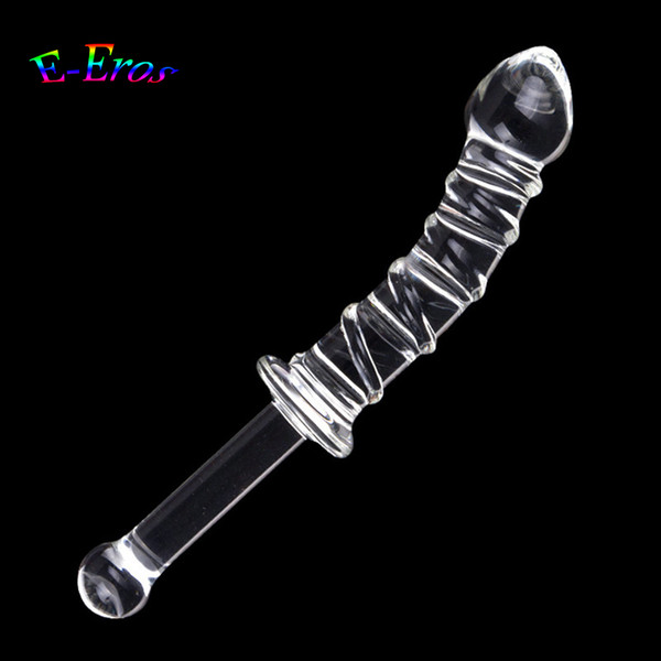 Glass Dildos with Handle Crystal Dildo Sex Glass Penis Sex Toys for Women Anal Glass Butt Plug Sex Toys