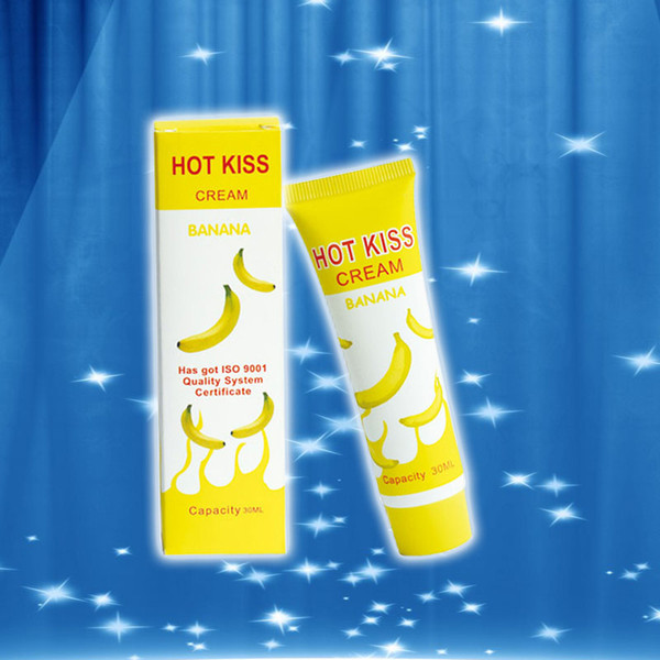 HOT KISS Lubricant banana Cream Edible Personal Body Grease Oral Vaginal Anal Lubricant for sex Penis Massage Oil 30ml