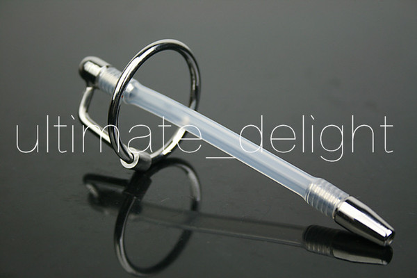 Male Stainless Steel Urinary Catheter & Medical Cock Plastic Pipe with Penis Ring Men's Fetish Chastity Sex Toys