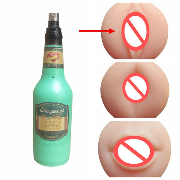 2017 Sex Machine Attachments Beer Male Masturbation Cup Pocket Pussy Realistic Artificial Vagina Length 26cm Width 7cm Sex Toys for Men