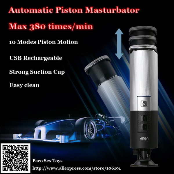 Auto Male Masturbators, Leten Piston Retractable Masturbation Cup Rechargeable Hands-Free Masturbatory Machine Sex Toys for Man