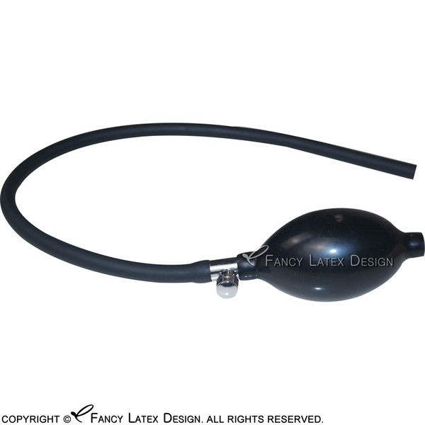 Black Color Sexy Fetish Latex Rubber Hand Pump With Long Tube SEX-0015 2018 Hot Sales Series