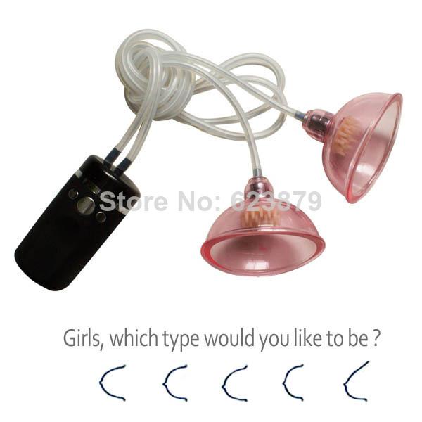 Breast enlargement vaccum pump device, dual breast pumps enlarge both tits at the same time