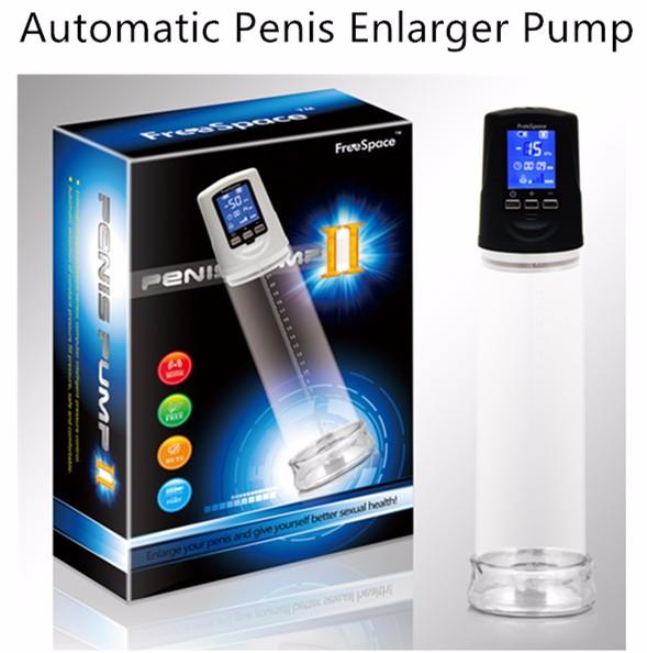 Penis Enlarger Liquid Crystal Powerful Usb Rechargeable Automatic Pump LED Penis Enlargement Men Enhancer Sex Toys For Men