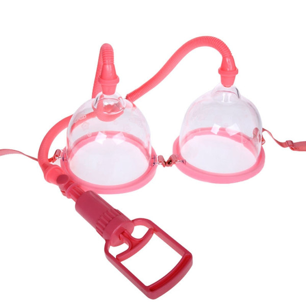 Manual Breast Pumps Chest Enlargement Large/Small with 2 Cups Chest Nipple Pump Breast Suction Vacuum Sucker Adult Games Women A1-3-2