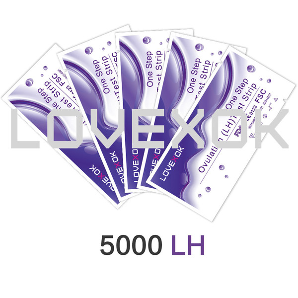 LOVEXOK One Step 5000 LH Ovulation Test Strip Pack Sensitivity Higher Than 25 mIU FDA and CE Certificate DHL or Fedex Free Shipping