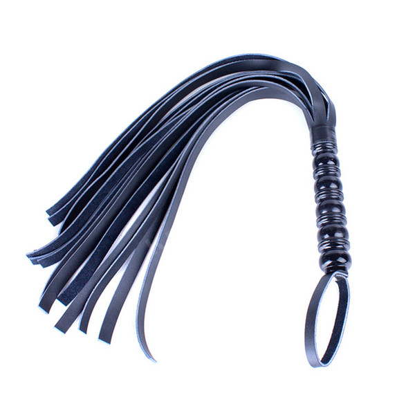 540mm Black Cattle Hide Leather Whip BDSM Flogger Spanking Kit Slave Slut Punish Toy Torture Restraint Sex Product