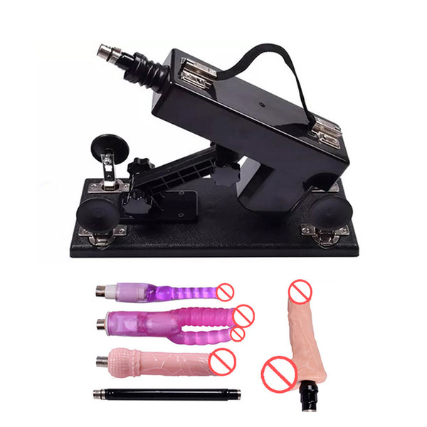 Electric Sex Vibration Machine Gun With Dildos Female Masturbation Device Adult Sex Toys for Woman 6cm Retractable