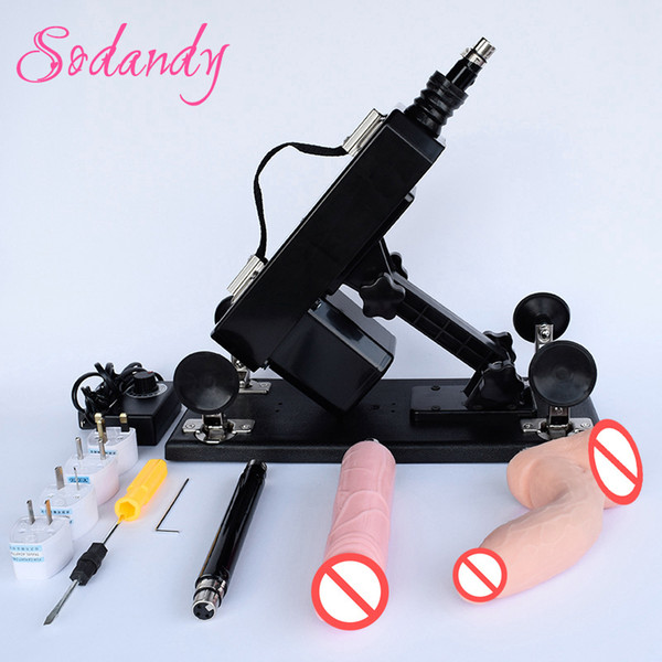 New Sex Machine Dildos Female Masturbation Pumping Gun Vibrator Automatic Retractable Sex Machines For Women With 2 Dildos Toys