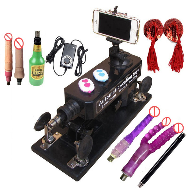 Sex LOVE Machine 6cm Retractable Female and Male Masturbator,Automatic Sex Machine Gun with Many Dildo Accessories Sexual Intercourse Robot