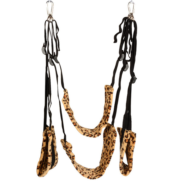 leopard print fetish sex swing fun ceiling swing for sexual vaginal penetration adult love position aid pleasure furniture nylon BX1108C